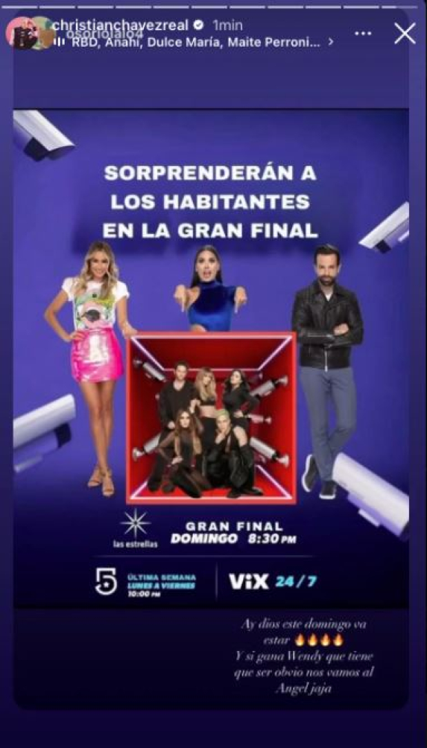 RBD estaría en la final de La casa de los famosos México