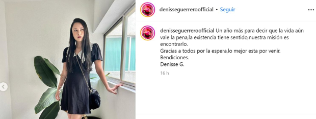 Denisse Guerrero regresa a Instagram