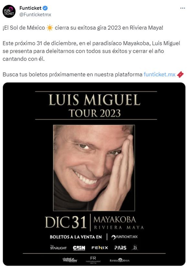 Luis Miguel anuncia nueva fecha en México para cerrar gira 2023