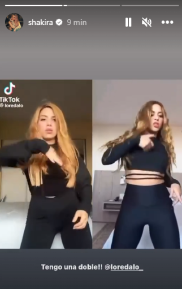 Shakira posteó en historias de Instragram el video de una usuaria de TikTok.