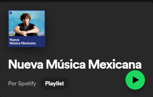 Portada de Nueva Música Mexicana de Spotify.