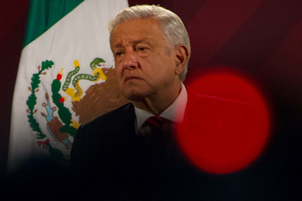 El presidente López Obrador durante la conferencia matutina de este jueves.