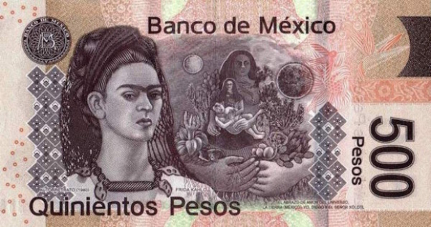 Billete de 500 pesos en el que aparece Frida Kahlo es considerado el más romántico de todos.