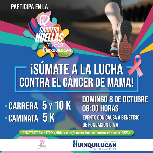 El gobierno de Huixquilucan y la Fundación Cima realizarán la carrera “Huellas 2023”.