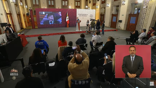 AMLO mostró el video en la mañanera en Palacio Nacional.