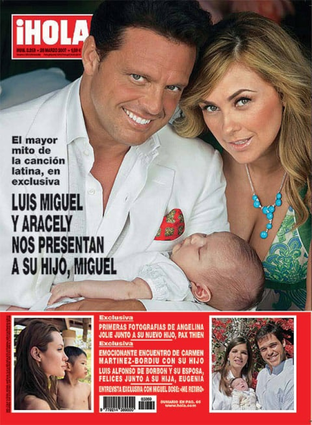 Luis Miguel y Aracely Arámbula presentaron a su hijo Miguel
