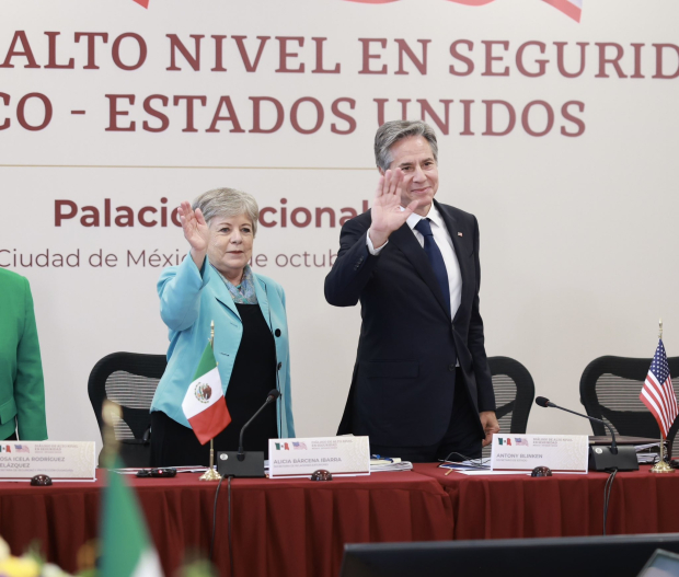 La Canciller mexicana y el Secretario de Estado estadounidense.
