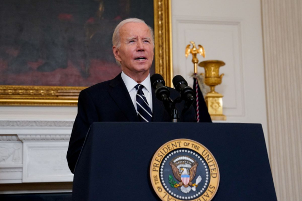 Mensaje de Biden en Washington, donde reiteró apoyo a Israel.