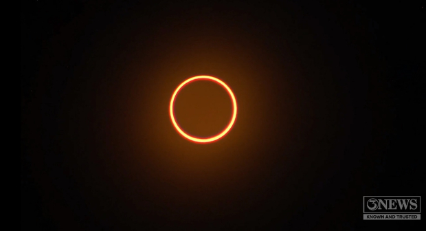 Anillo de fuego del eclipse, visto desde Texas.