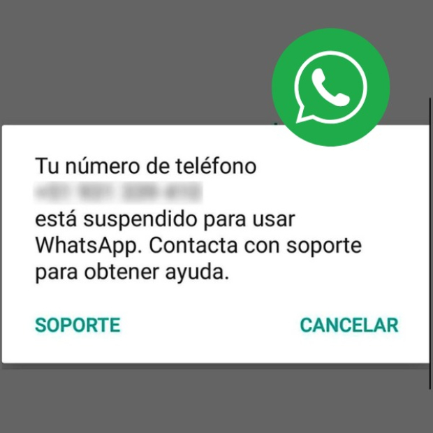 Sí te aparece el mensaje de que tu cuenta de WhatsApp está suspendida es porque infringiste alguna de las Condiciones de Servicio.
