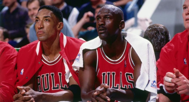 Scottie Pippen y Michael Jordan en los Chicago Bull