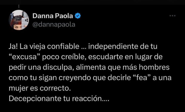 Danna Paola se lanza contra Horacio Pancheri.