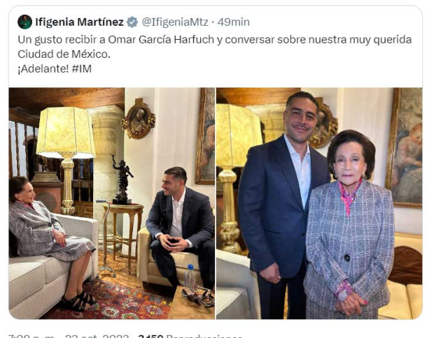 Ifigenia Martínez recibió a Omar García Harfuch