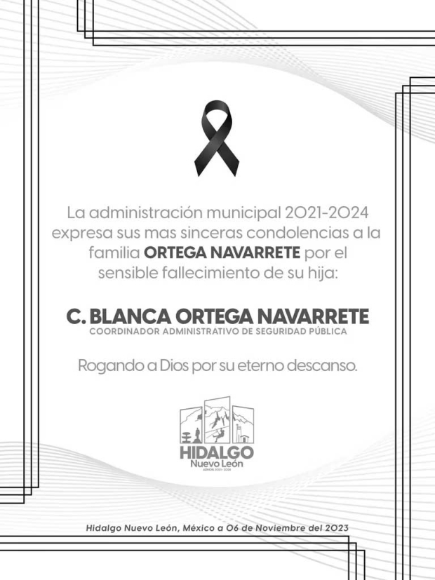Matan a Blanca Lilia Ortega, coordinadora de Seguridad de Hidalgo, Nuevo León