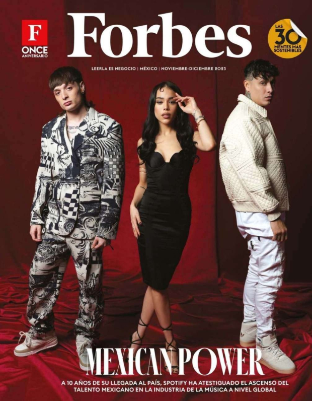 Danna Paola, Peso Pluma y Alemán en la portada de Forbes