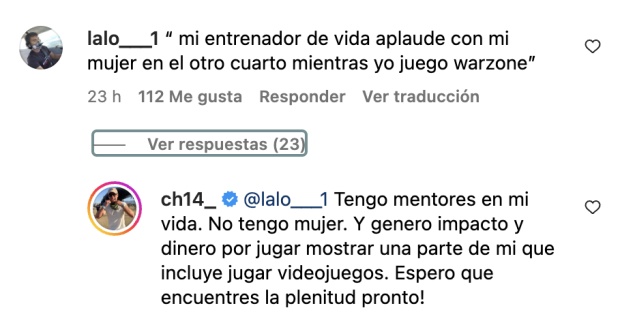 Chicharito responde a comentario malintencionado de usuario