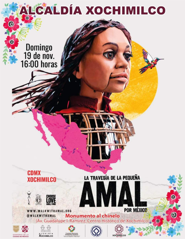 La pequeña Amal en Xochimilco.