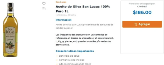 Aceite de oliva San Lucas.