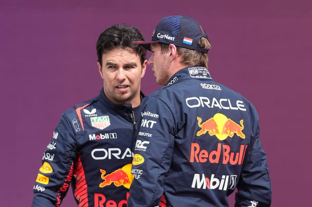 Sergio Pérez y Max Verstappen antes de la carrera del Gran Premio de Estados Unidos 2023