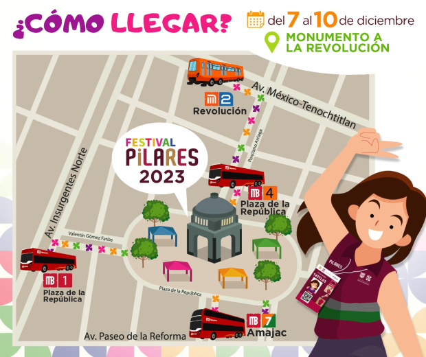 Así puedes llegar al Primer Festival Pilares 2023.