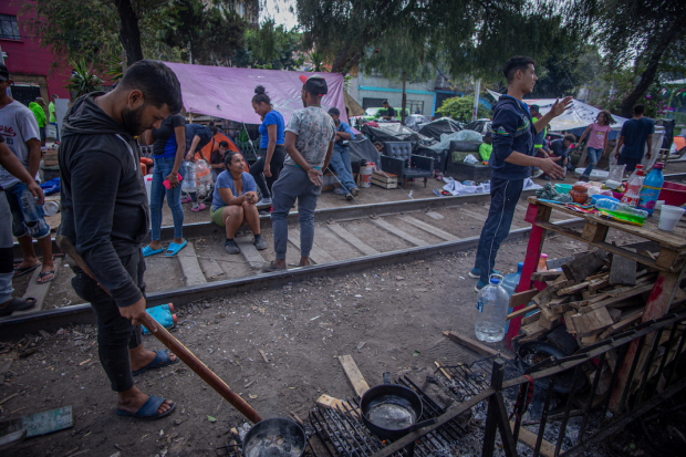 Campamento migrante ubicado en la alcaldía GAM, el pasado 13 de noviembre.
