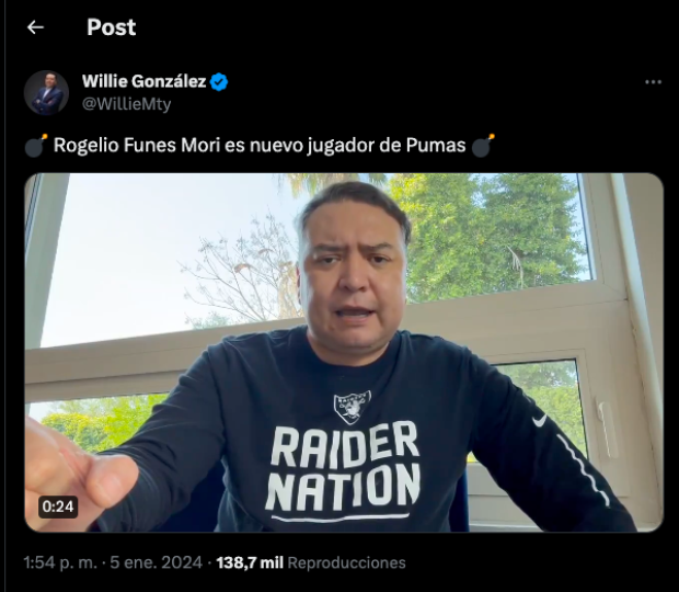 Rogelio Funes Mori es nuevo jugador de Pumas