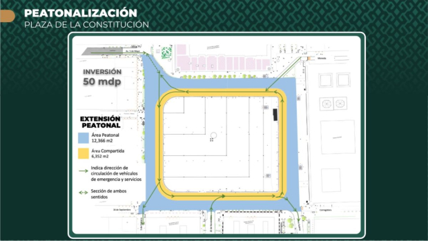 Así va a ser la extensión peatonal en el Zócalo.