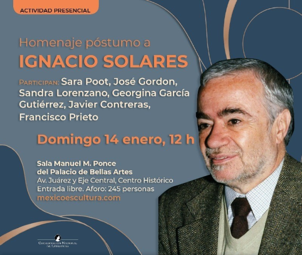 Homenaje póstumo a Ignacio Solares.