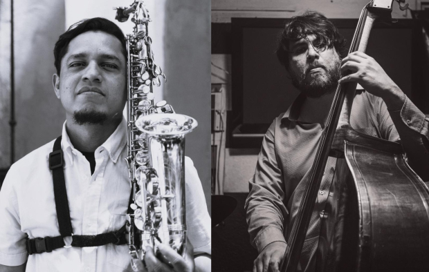 Gabriel Balderas, saxofón y Fernando Tello, contrabajo.