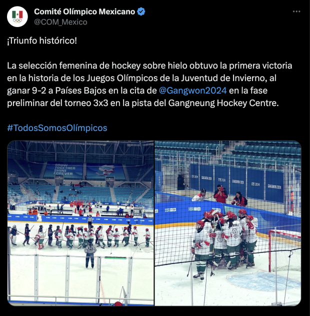 El equipo femenil de hockey sobre hielo se impuso a Países Bajos en los Juegos Olímpicos de la Juventud de Invierno 2024.