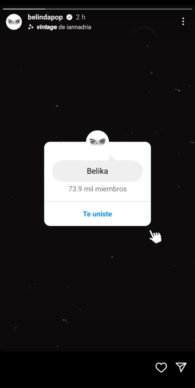 Belika es como ha nombrado Belinda a su chat de grupo con fans.