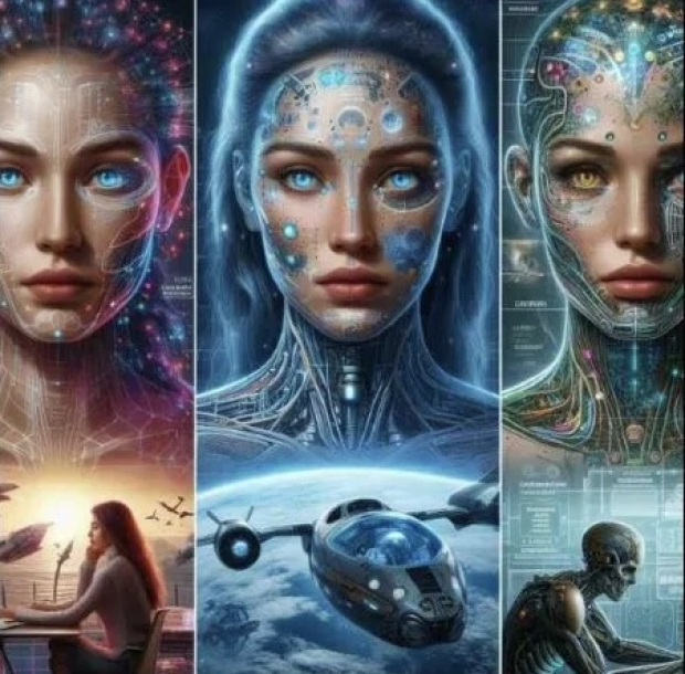 Así se verían los humanos en mil años según la IA.