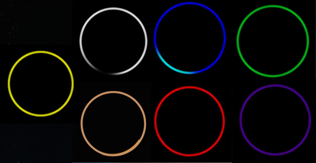 Alexa tiene luces de 7 colores diferentes.
