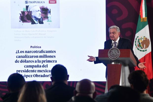 López Obrador se refiere al reportaje que señala supuesto financiamiento del narco.