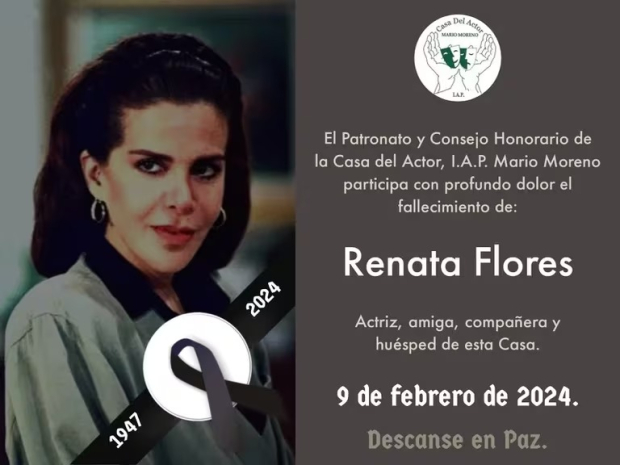 Muere Renata Flores.