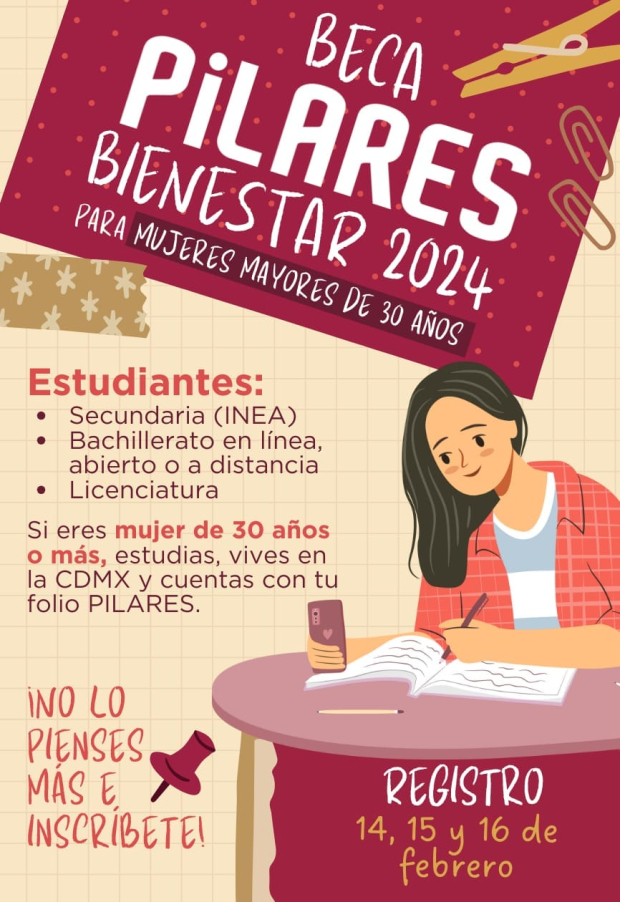 Este 13 de febrero abrieron el registro para la Beca Pilares para mujeres estudiantes de más de 30 años.