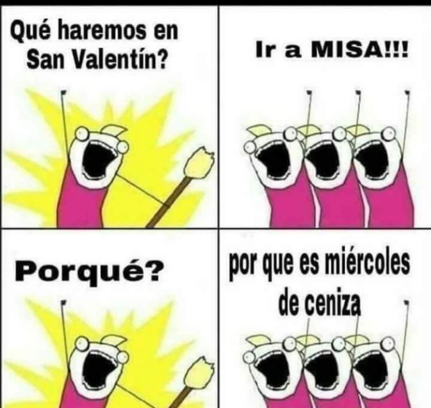 Memes de San Valentín y el Miércoles de Ceniza