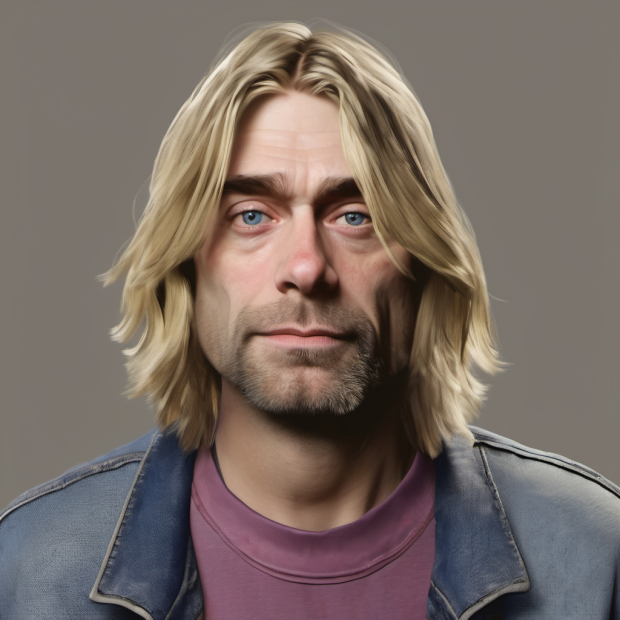 Así luciría Kurt Cobain con 75 años de acuerdo con la IA.