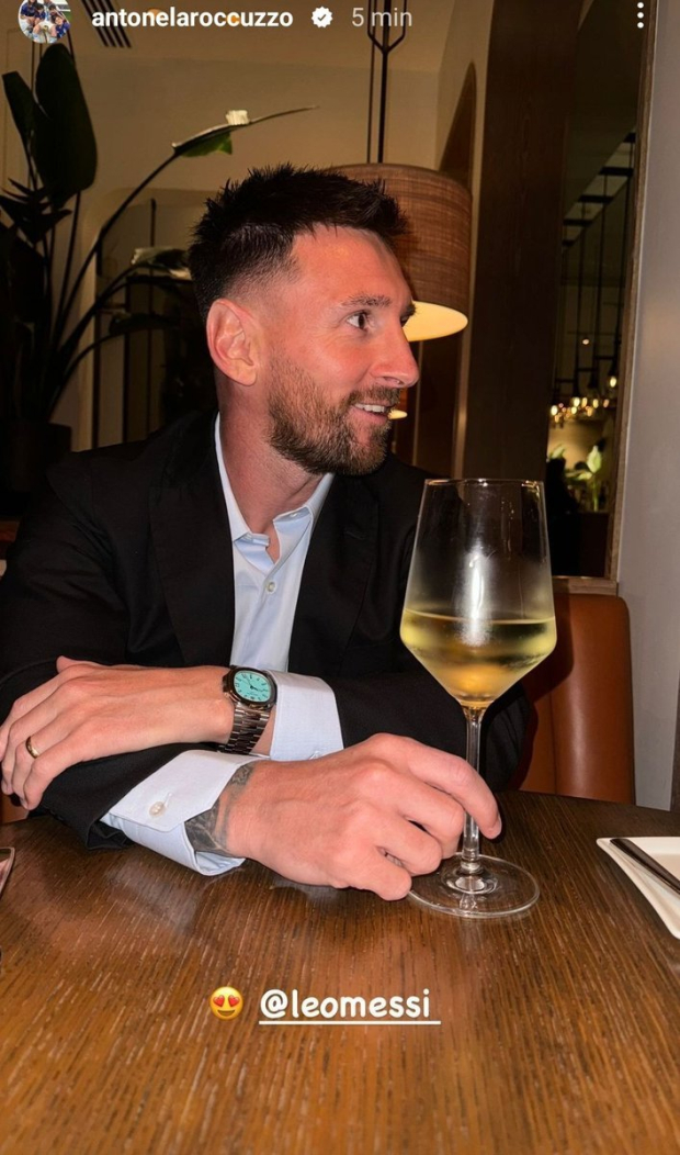 Lionel Messi utiliza exclusivo reloj de Tiffany & Co en una cena con Antonela Roccuzzo