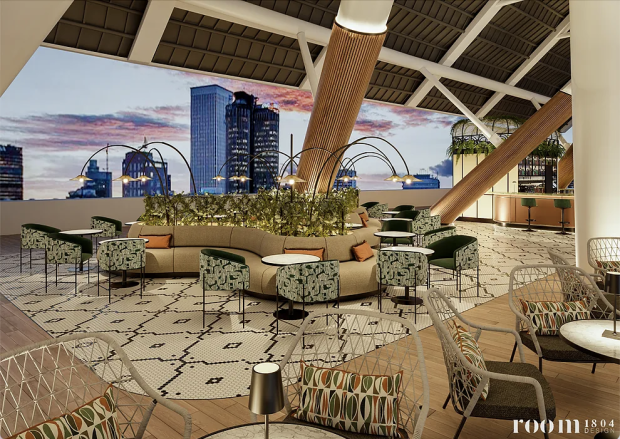 El Skybar contará con terrazas de 250m2 inspiradas en los kioskos madrileños