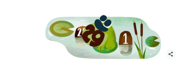 Doodle de Google representa el 29 de febrero con una rana
