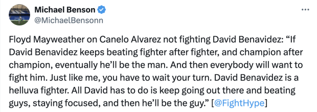 Floyd Mayweather defendió al 'Canelo' Álvarez por no querer enfrentar a Jaime Munguía.