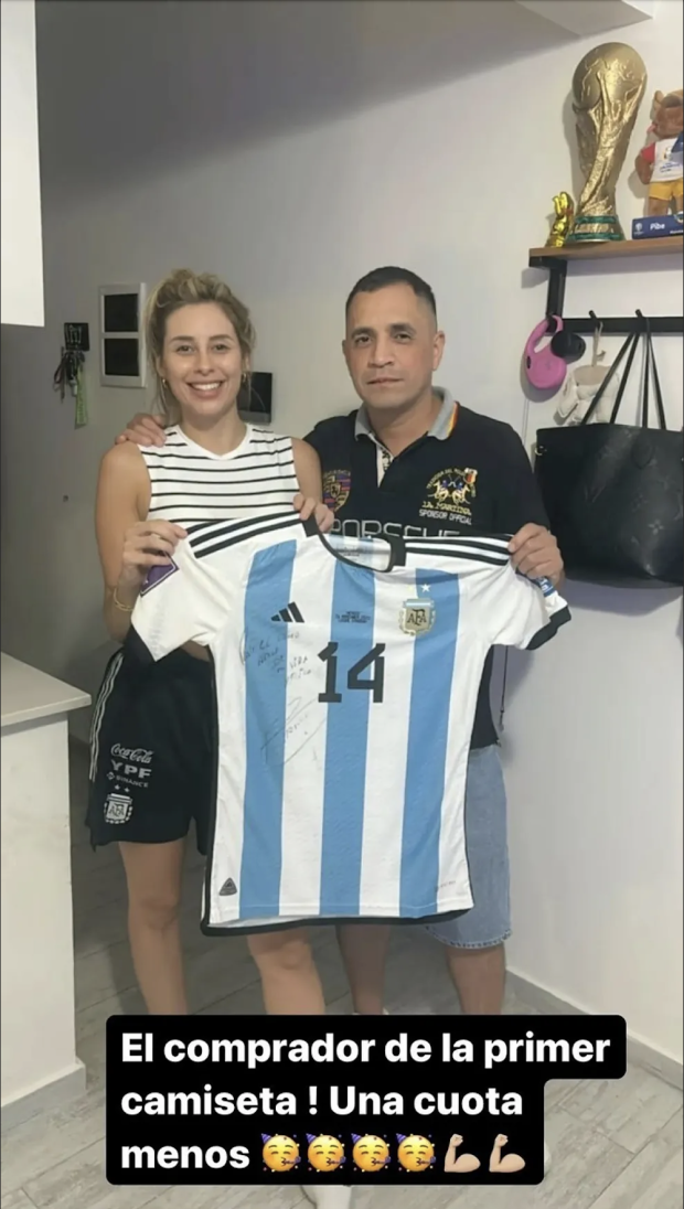 Yésica Frías vende camiseta que Exequiel Palacios utilizó en el Mundial