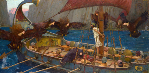 El lienzo  Ulises y las sirenas, de John William Waterhouse.