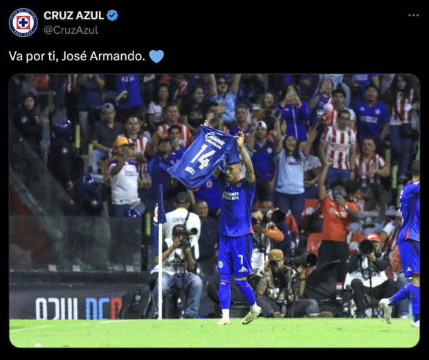 Uriel Antuna le dedicó a José Armando Guzmán el 2-0 parcial de Cruz Azul contra Chivas en la Jornada 10 de la Liga MX.