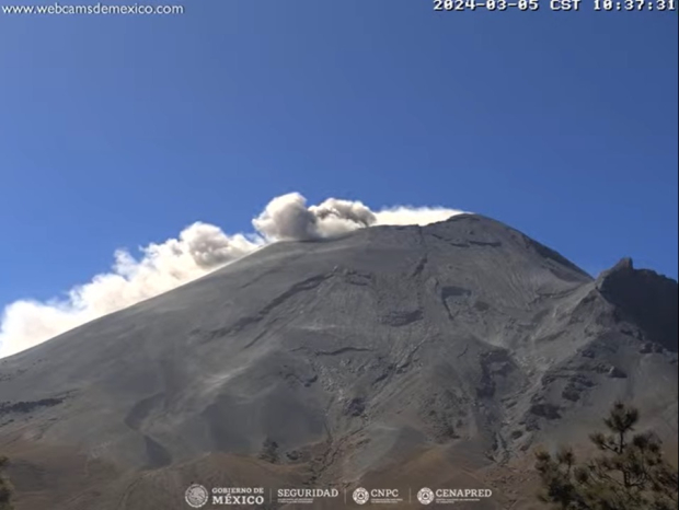 Volcán Popocatépetl, en el centro del país.