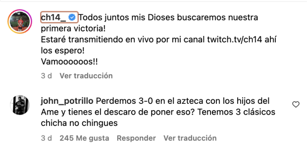Javier 'Chicharito' Hernández se enganchó con un aficionado de Chivas que lo increpó en Instagram.