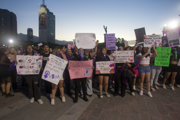 A lo largo de todo el país se registraron movilizaciones por el 8M, en la foto: Monterrey