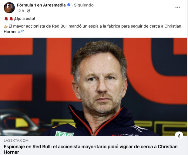 El dueño de Red Bull mandó a un espía para seguir los pasos de Christian Horner.