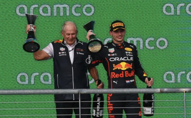 Helmut Marko y Max Verstappen en el Gran Premio de Estados Unidos